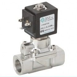 Válvula solenoide NC en inox para alta temperatura