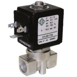 Válvula solenoide NA en inox de acción directa