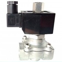 Válvula solenoide NA en inox para industria química y alimenticia