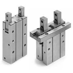 Pinza neumática angular de apertura 180°
