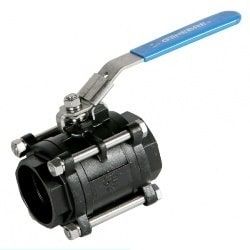 Válvula esférica acero carbono 3 piezas socket weld