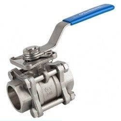 Válvula esférica inox 3 piezas socket weld