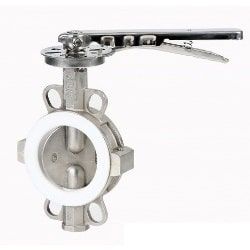 Válvula mariposa wafer PTFE inox
