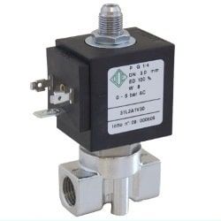 Válvula solenoide 3/2 vías NC en inox de acción directa